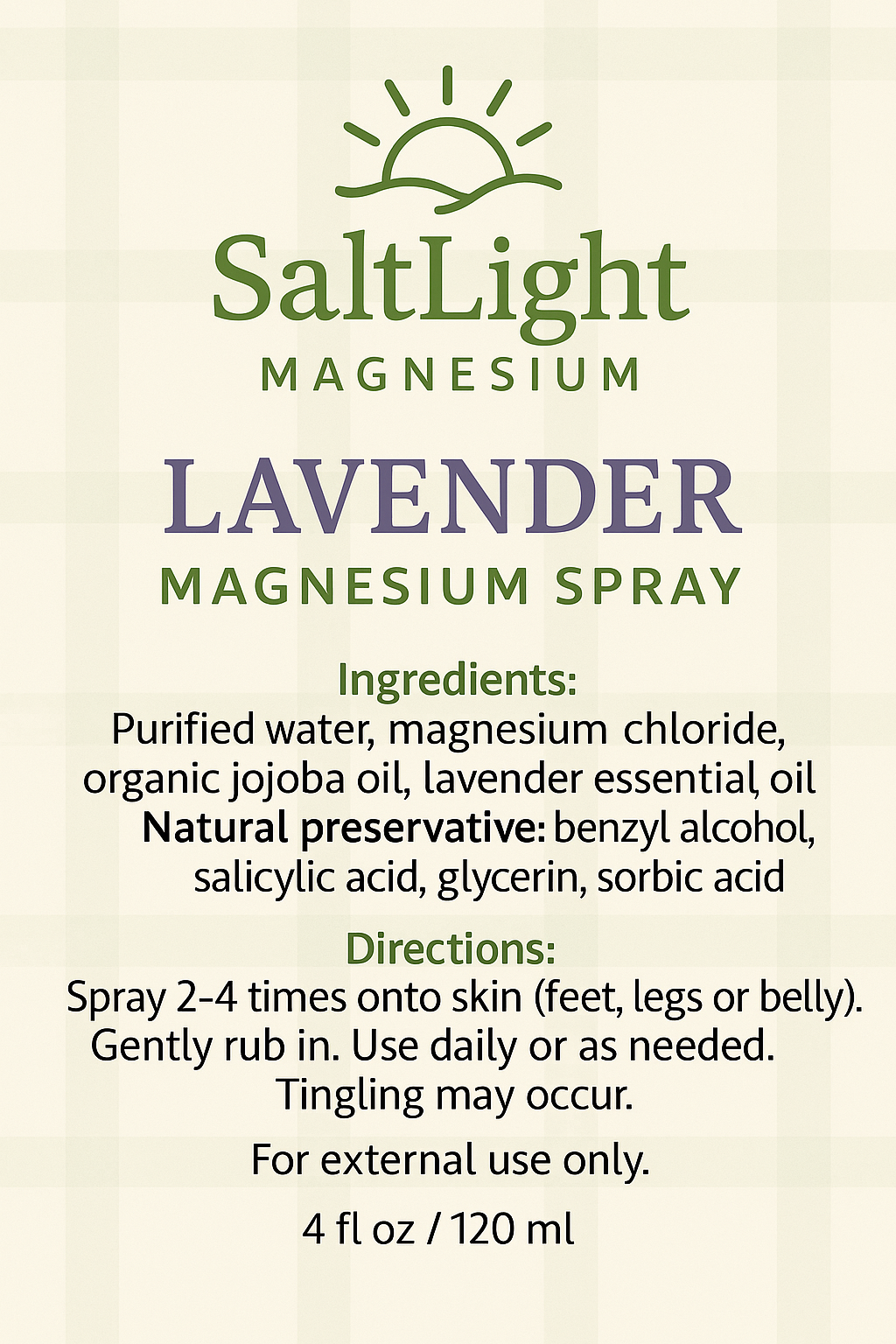SaltLight Magnesium Spray 4 oz - Lavender